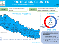 This image has protection cluster partners presence map, funding and protect cluster caseload