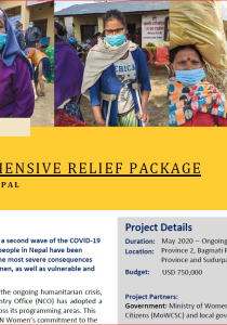 This image in the cover page shows the women carrying relief package during COVID-19